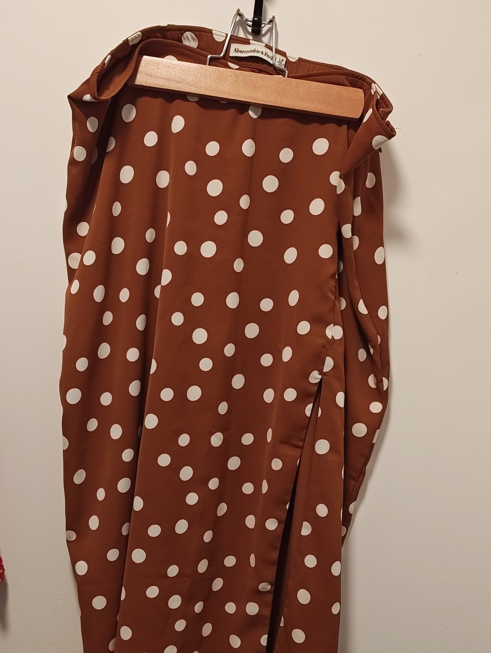 Abercrombie & Fitch Brown Polka Dot Midi Skirt
